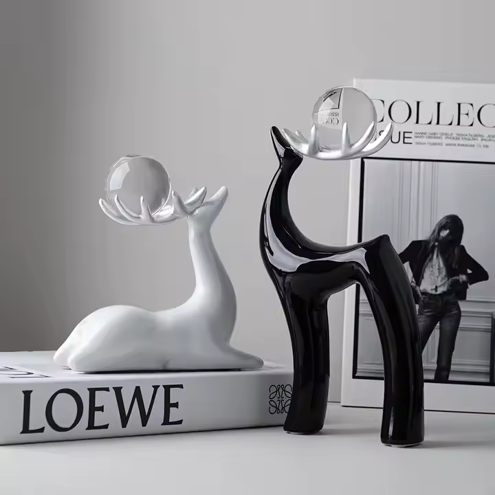 Ceramic Crystal Elk "Set"