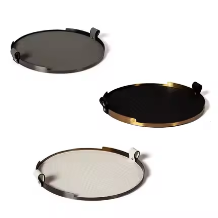 Round Leather Tray