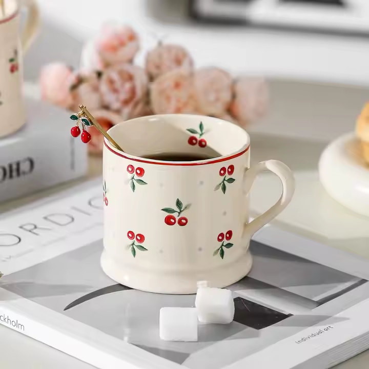 Cherry Mug with Spoon