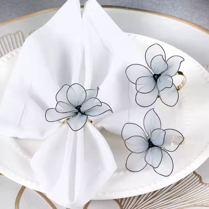 4 Flower Napkin Rings